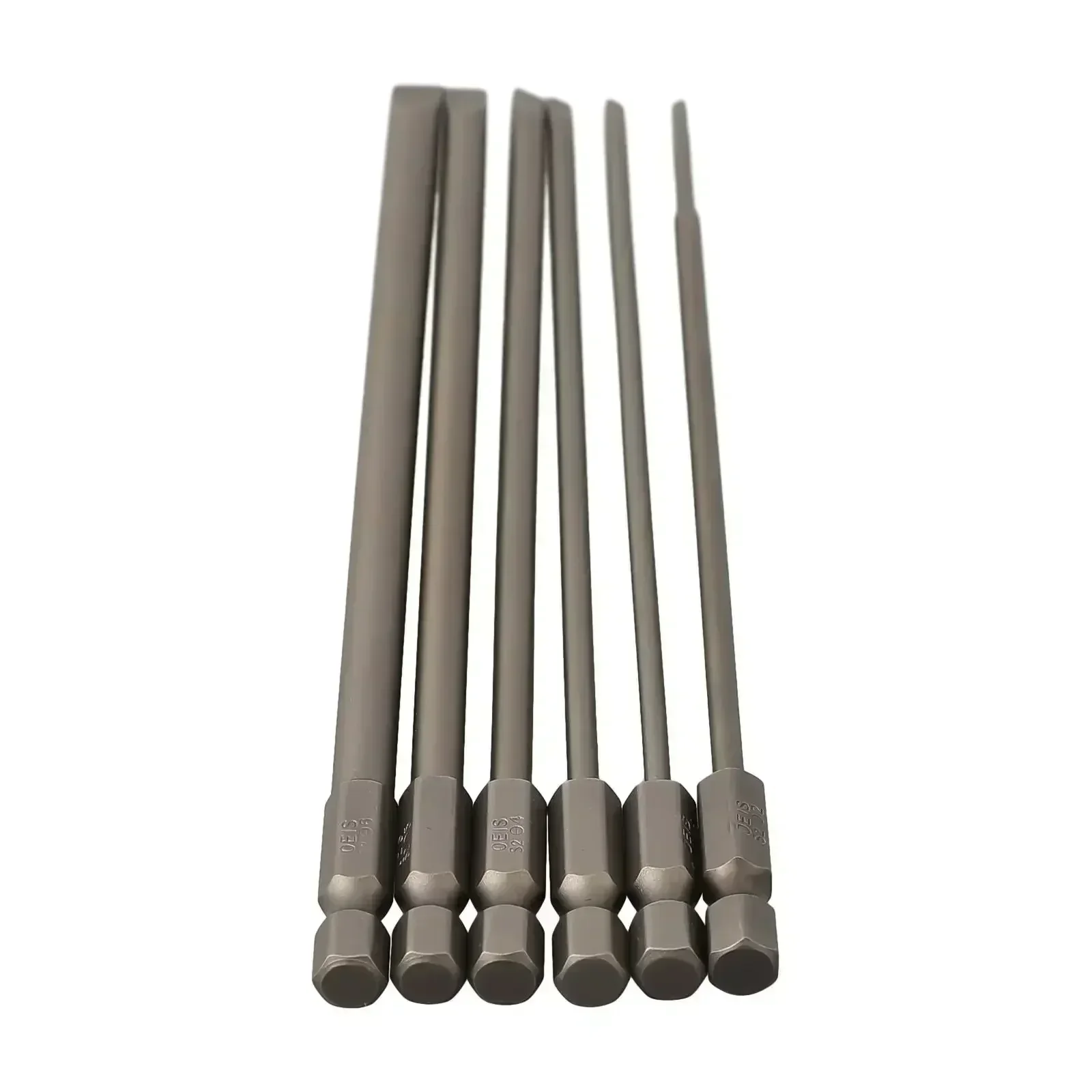 6pcs 100/150mm Slotted Screwdriver Bit Set /4\'\' Hex Shank Magnetic Flat Head Screw Driver Screwdriver Bits SL2 SL2.5 SL3 SL4 SL5