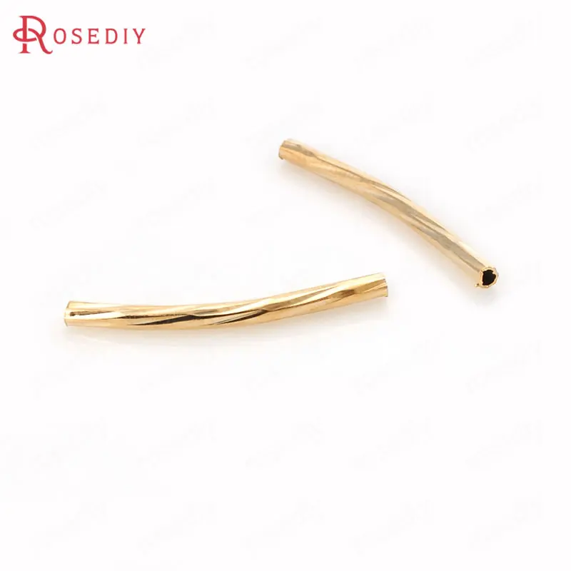 

(D015)20 pieces 19mm inside 1mm High Quality Champagne Gold Color Brass Bracelets Arcuated Twisted Tube Diy Jewelry Findings