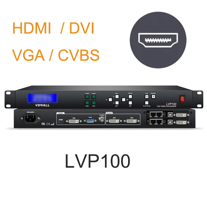 شاشة عرض LED ملونة بالكامل ، معالج فيديو رقمي ، LVP100U ، العمل مع بطاقة إرسال Novastar LINSN ، عرض تلفزيوني مباشر ، سعر رخيص