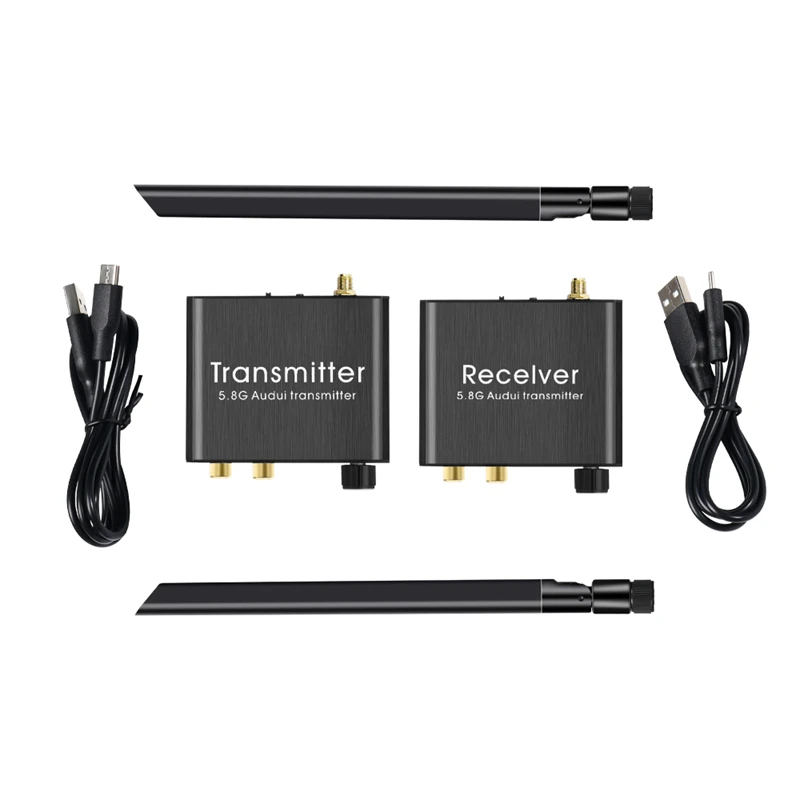Digitaler drahtloser Audio-Sender und -Empfänger, 50 m, 5,8 G, kabelloser Audio-Adapter mit 3,5 mm R/L-RCA-Konverter für TV-Box, DVD-PC