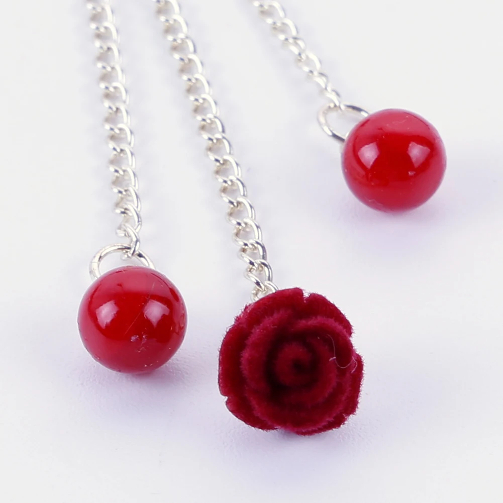 دبوس شعر على شكل شرابة وردية على الطراز القديم إكسسوار شعر هانفو Buyao مع دبوس شعر من الخرز لأزياء الزفاف الصينية التقليدية