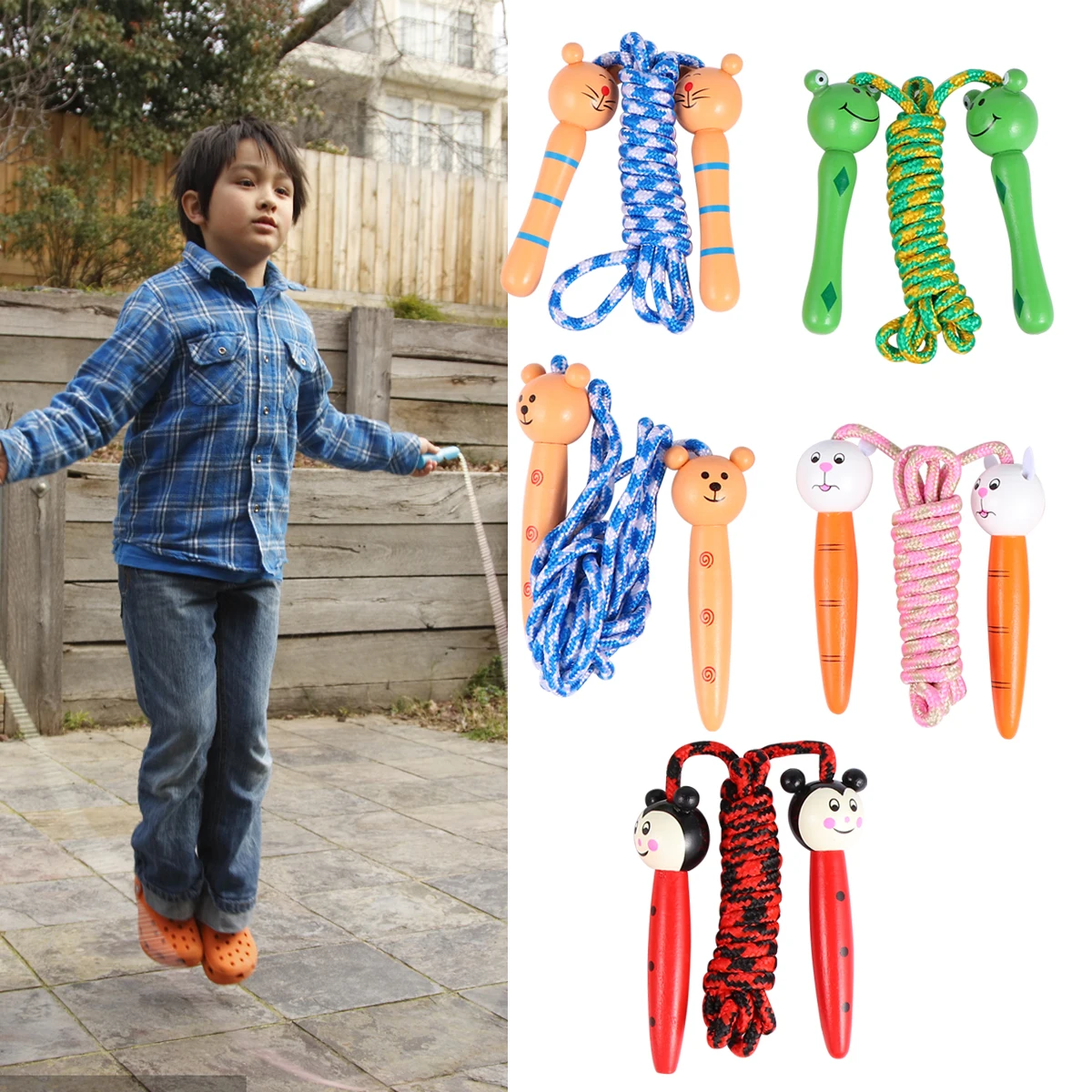 

Cartoon Children Jump Rope Adjustable Portable Lightweight KidsSkipping Rope for Use Student Toy