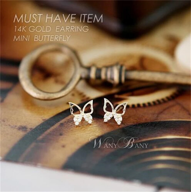 Butterfly Earring Ms. Exquisite Stud Earrings Hollow Sparkling Rhinestone Fashion Earrings For Women Fashion Jewelry
