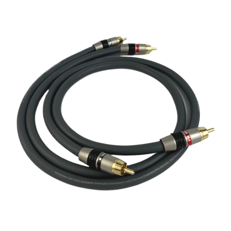 

Pair RCA Cable Single Crystal Copper Shiled HiFi Audio Interconnect Line Gold Plated Plug