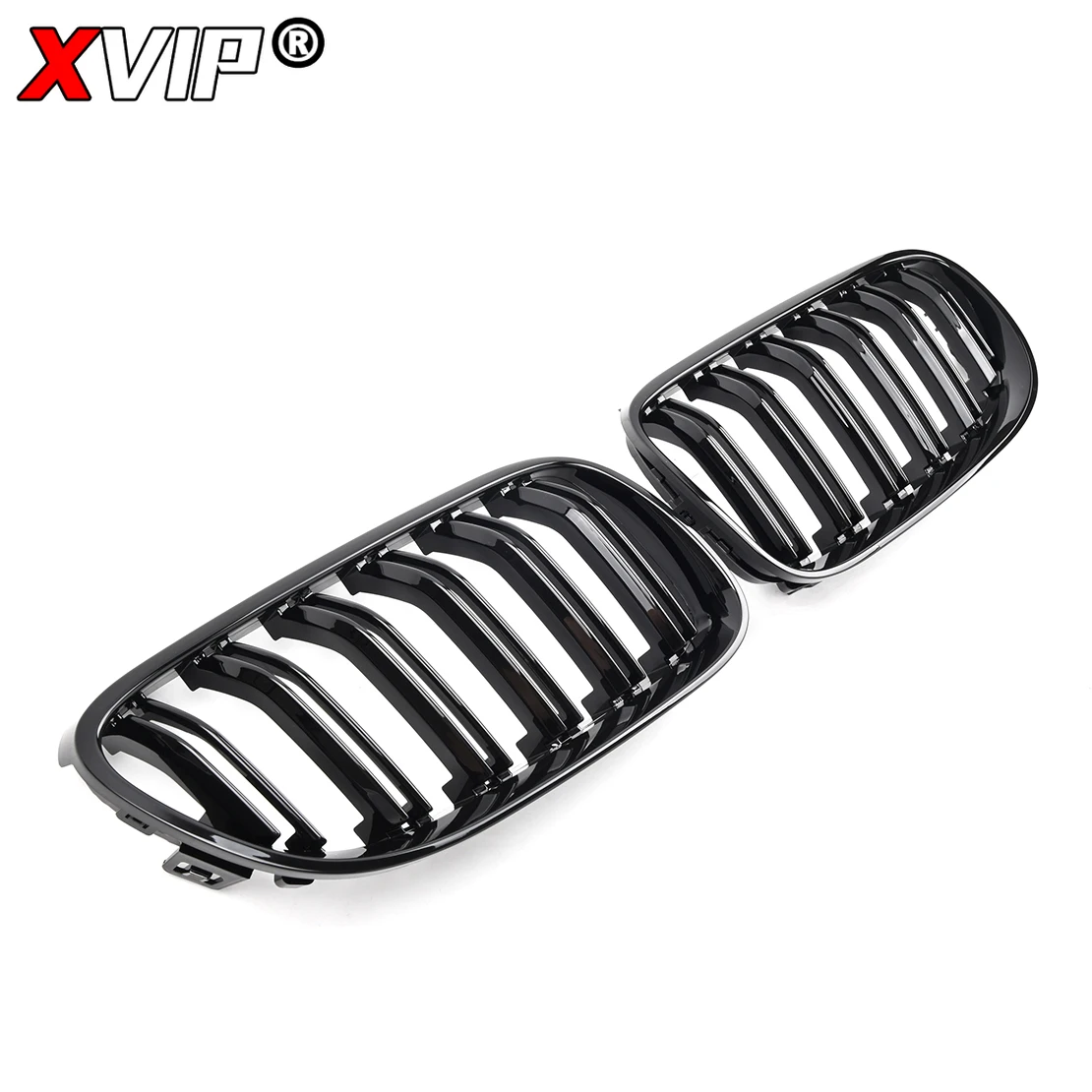 XVIP Silver Diamonds Style Front Bumper Grilles For BMW 3 Series E92 E93 2010-2013 328i 335i Double Line Style Dual Slats Grills