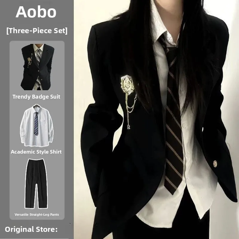 

Japanese Style Men's 2026 Suit Jacket Handsome High-End Trendy College Style Set JK Western Suit Full Set Double Slit Standar...