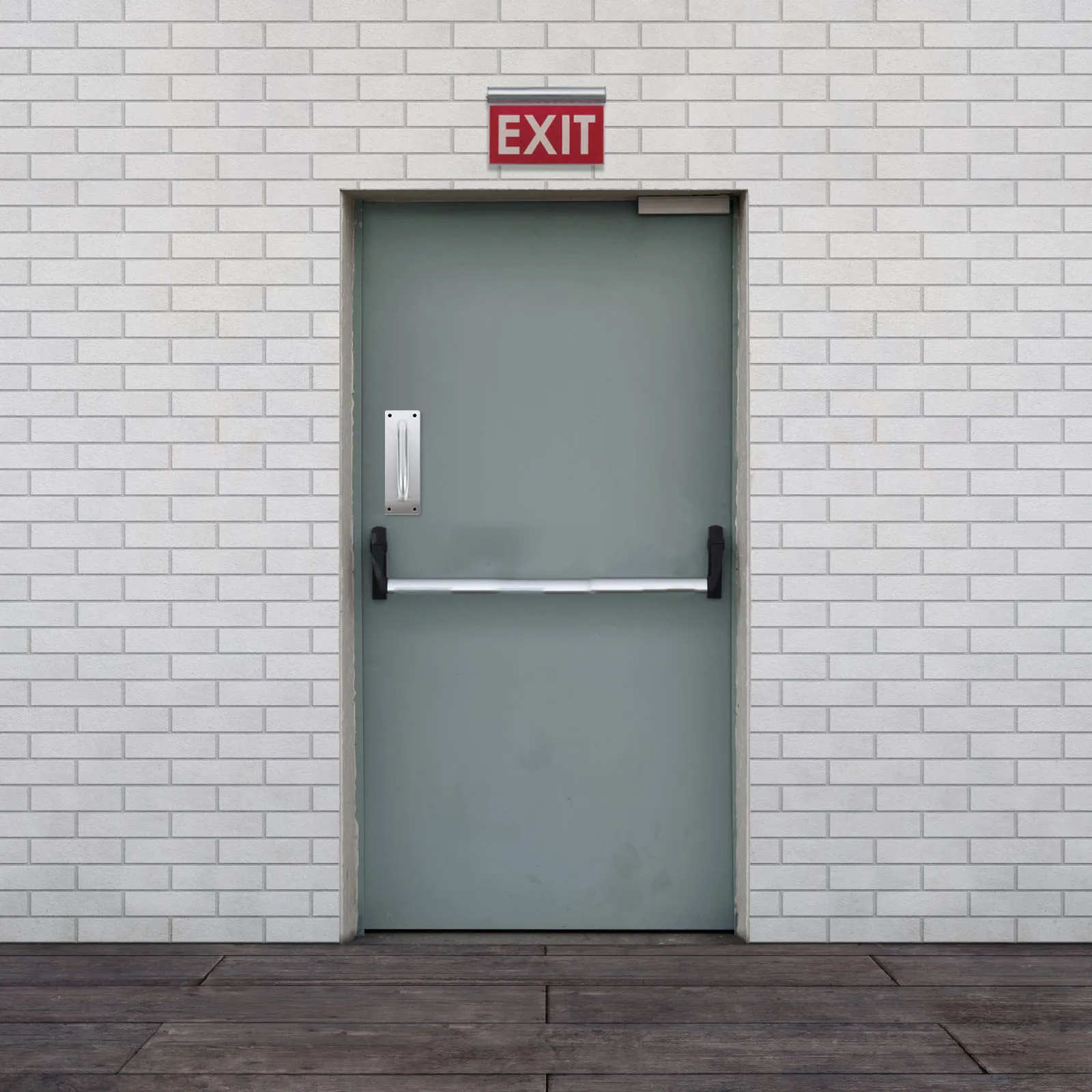 

2Pcs Stainless Steel Fire Door Pull Handle Durable Smooth Operation Modern Design Passage Doors Residential Commercial