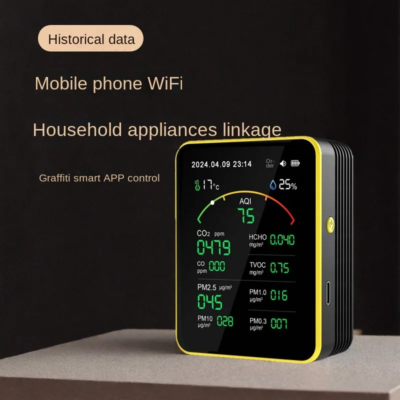 New tuya smart device mobile phone WiFi network can remotely control household appliances carbon dioxide benzaldehyde detector