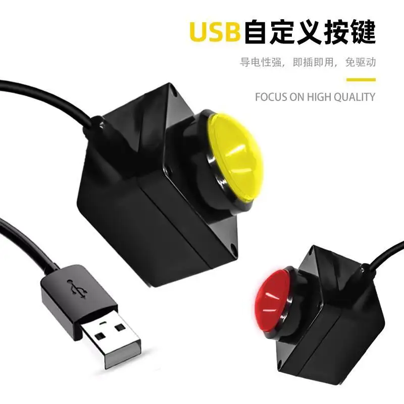 Remote Control Clicker USB Custom Button Lottery Wireless Computer Mouse Simulated Shortcut Keyboard for Presentations 2m wire