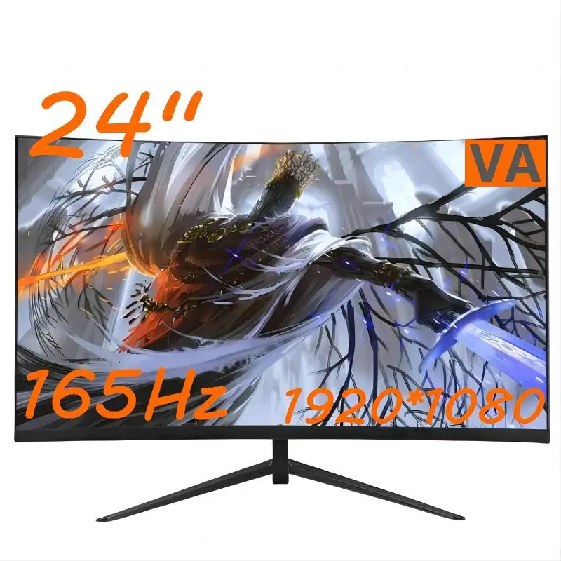 شاشة منحنية من CHUBAN للألعاب ، شاشة 24 بوصة ، 1K ، شاشة عالية الوضوح ، شاشة ضوء VA ، بشاشة * ay P ، صوت متوافق مع HDMI #1