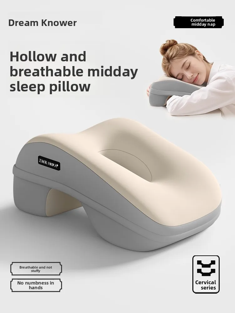 Zhimengren Office Nap Pillow Memory Foam Unique Shape Humanized Design for Desk Sleeping Universal Comfort Pillow