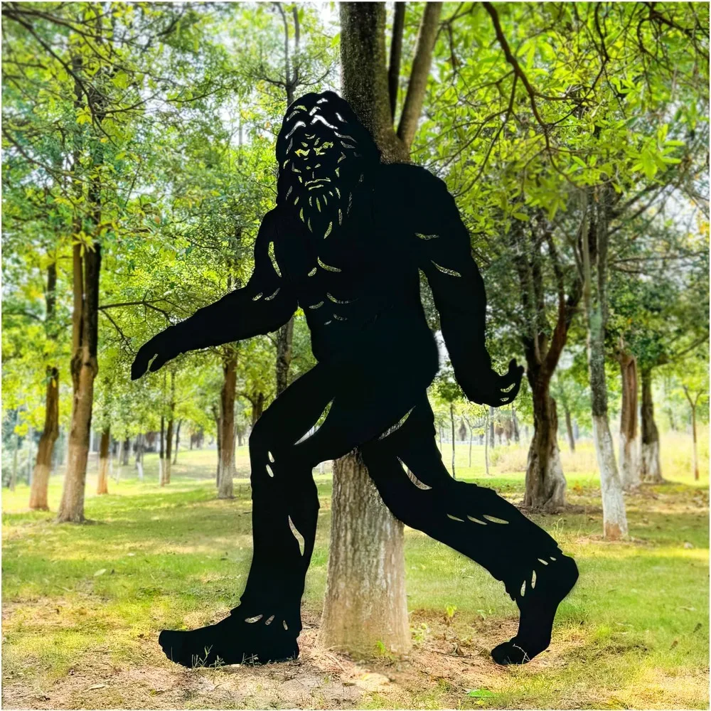 7.4ft Bigfoot Metal Outdoor Decor Big Foot Sasquatch Gifts for Men/Women Bigfoot Silhouette Statues for Yard Art, Patio, Lawn