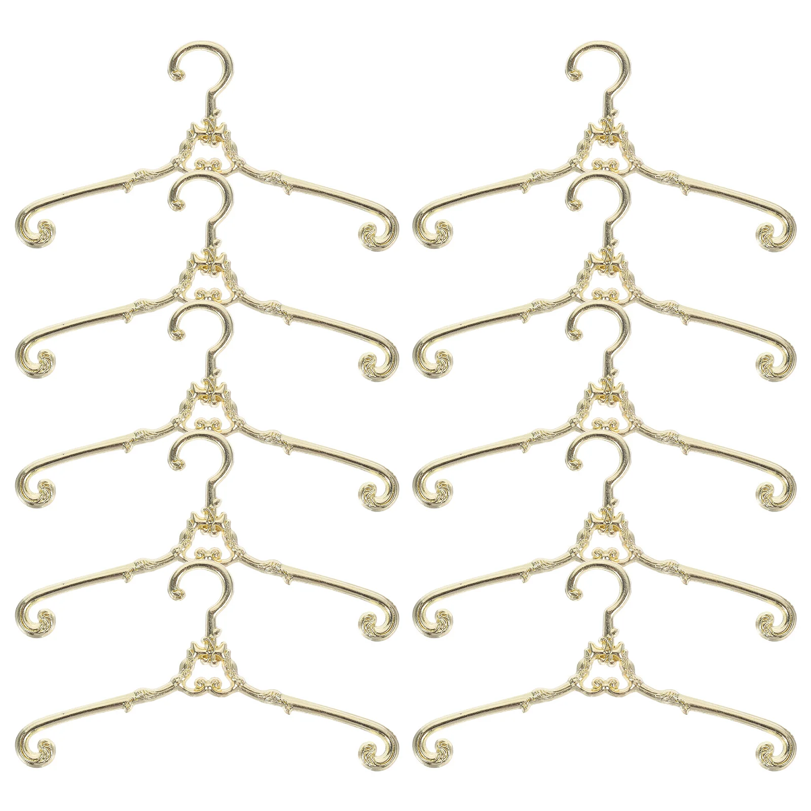 

10 Pcs Hanger Apparel Clothing Alloy Metal Dolls Clothes Skirt Hangers Closet House Mini Miniature