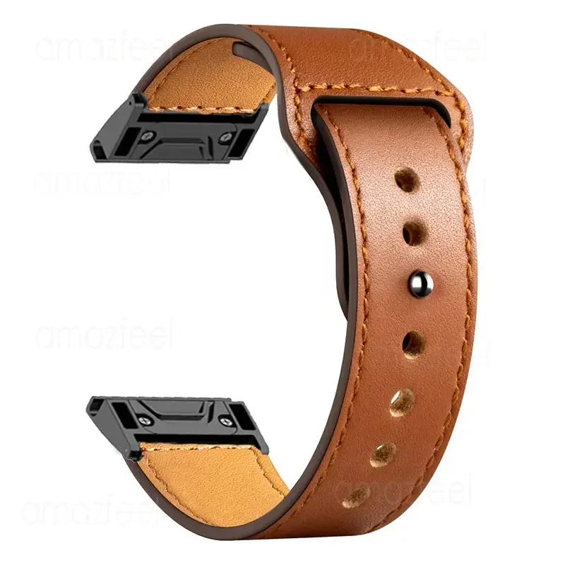 22mm 26mm Leather Watch Band For Garmin Fenix 8 51mm Fenix 7 7X 6 6X Pro 5 5X Plus Wrist Strap For Garmin Epix Pro 47mm Belt