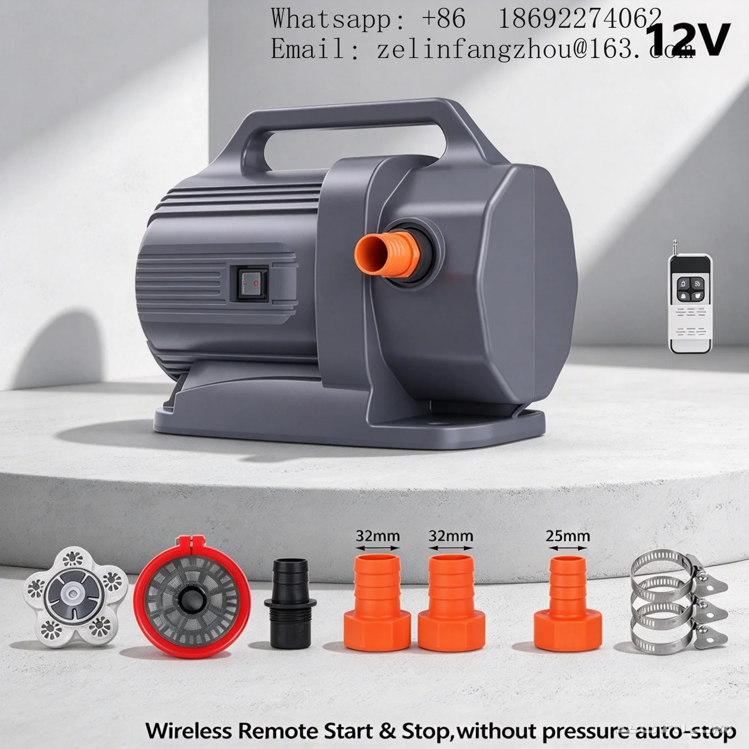 CAVITT DC Diaphragm Pump Wireless Remote Control Self Priming 75L Min 3m Suction Chemical Transfer UAV Drone Sprayer