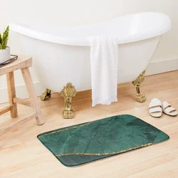 Organic Marbled Pattern Emerald Green Bath Mat Quick-Drying Bathroom Rugs Living Room Toilet Carpet Mat