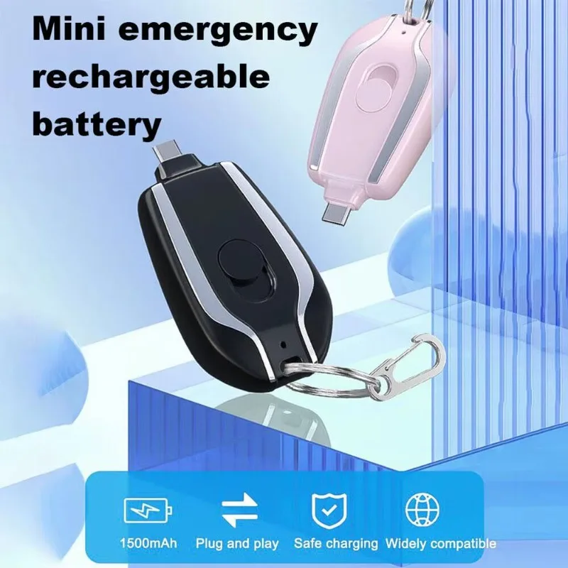

Mini Power Bank 20000 mAh Multi-function Keychain Smartphone Portable Power Bank for iPhone 12 13 14 15 Xiaomi Emergency Charger