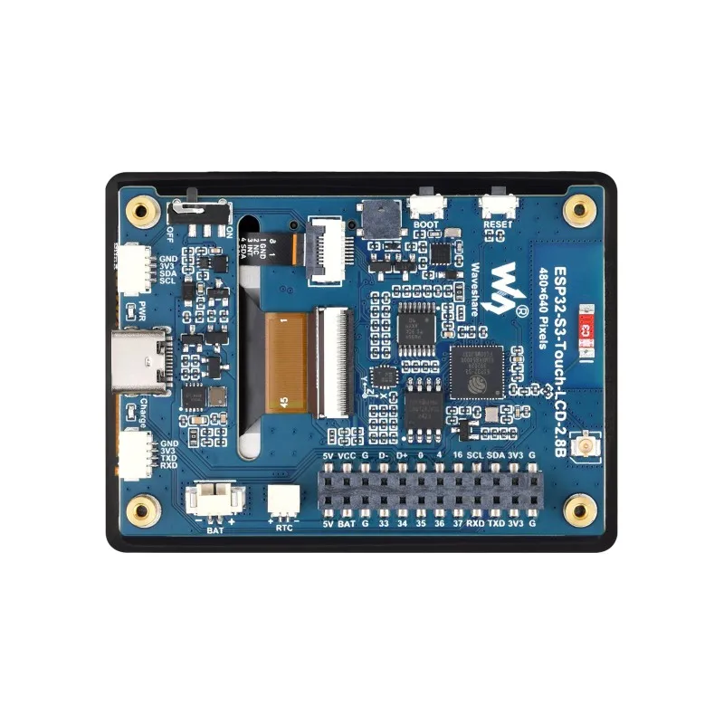 לוח פיתוח תצוגה Waveshare ESP32-S3-LCD-2.8, 2.8 אינץ 'סוג B, 480×640, IPS, מעבד דו ליבתי LX7 32 ביט, תומך ב-WiFi