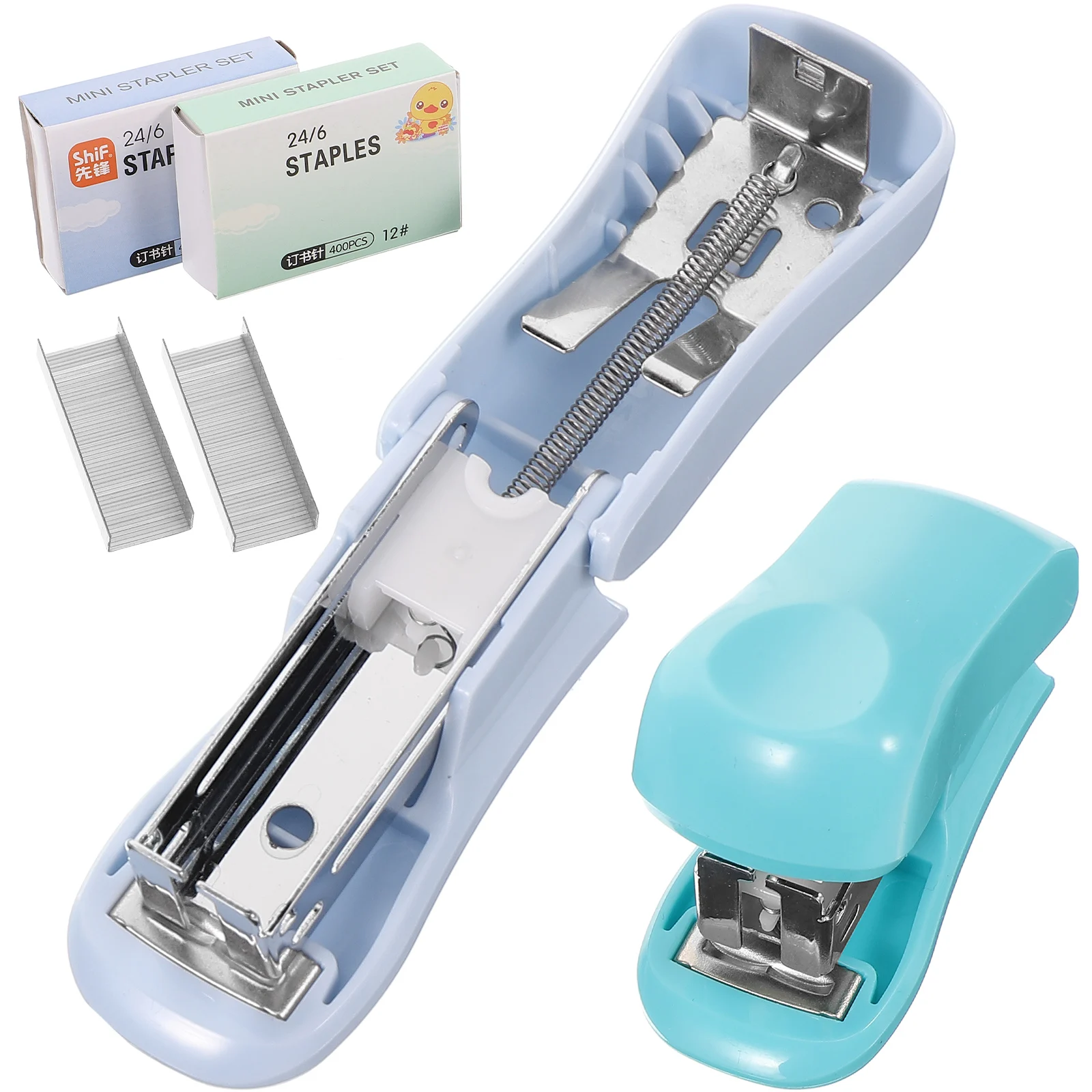 

Mini Stapler Set 2 Sets Desk Heavy Duty Teacher Metal Office Supplies Lightweight Compact Use