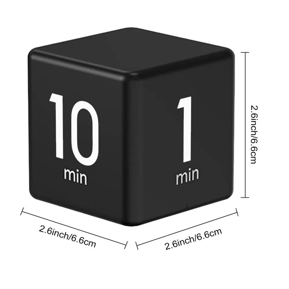 Rotating Pomodoro Timer 1-60 Minutes Preset LED Display Adjustable Volume Cube Timer Study Kitchen Sensor-Controlled Timer
