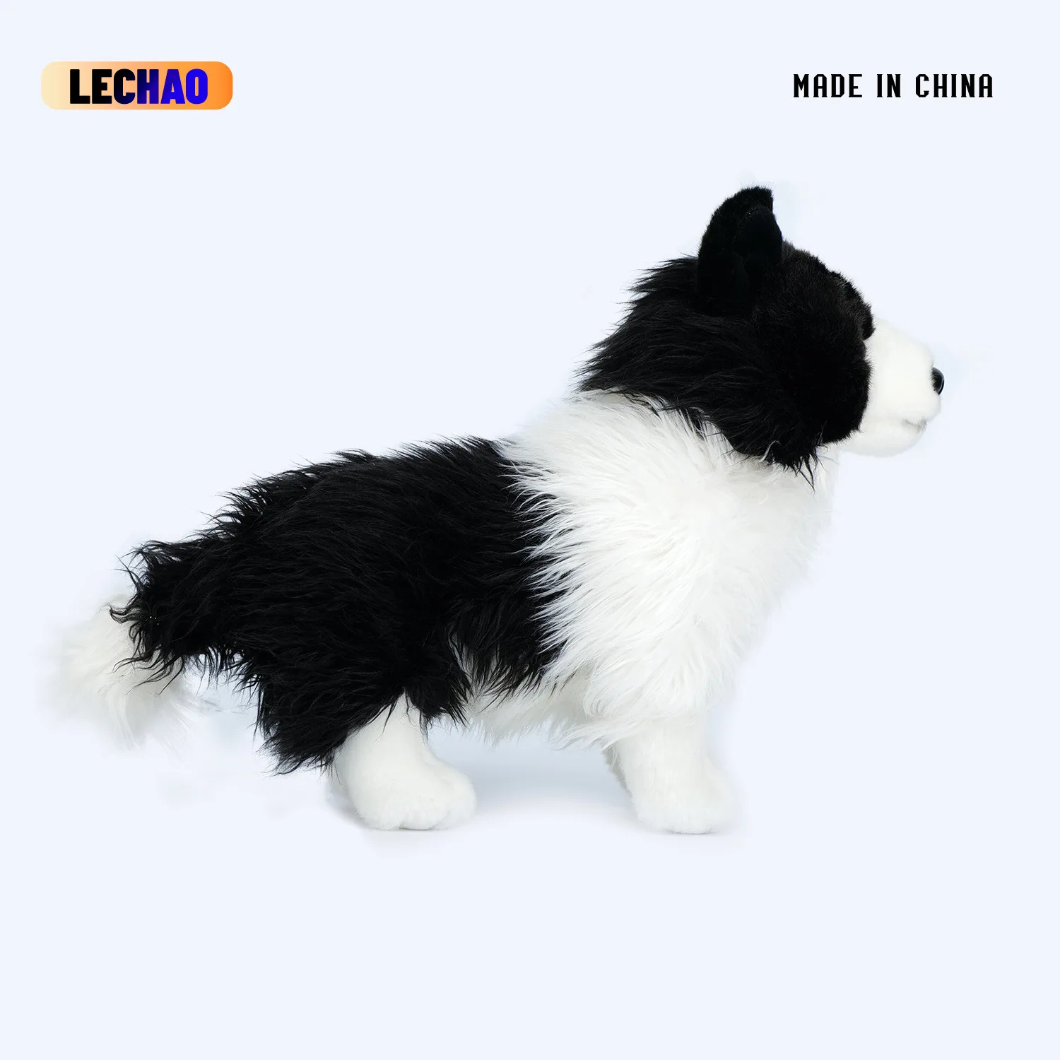 27cm New Standing Cute Puppy Plush Toys Simulation Animal Plush Stuffed Puppy Doll Model Border Collie Children Birthday Gift