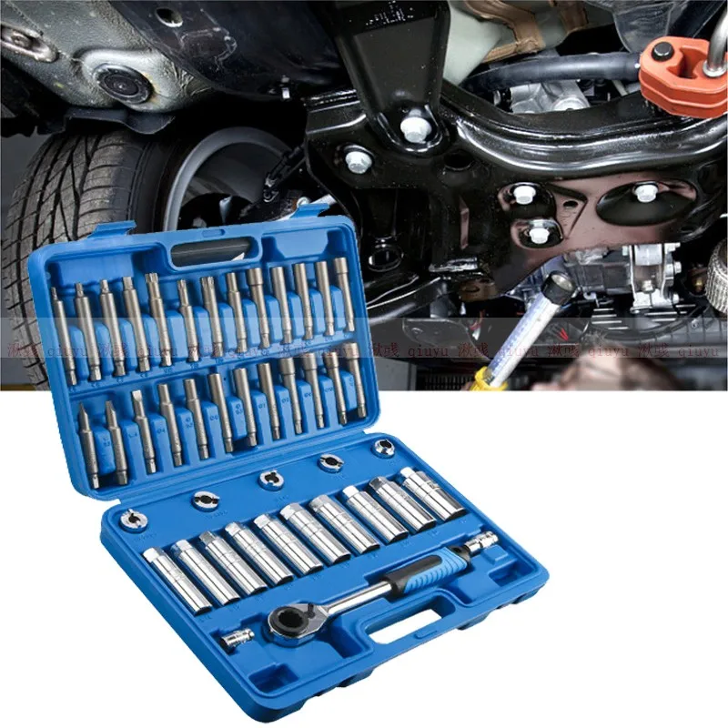 47pcs Steering Hub Suspension Shock Absorber Strut Socket Removal Install Tool Kit