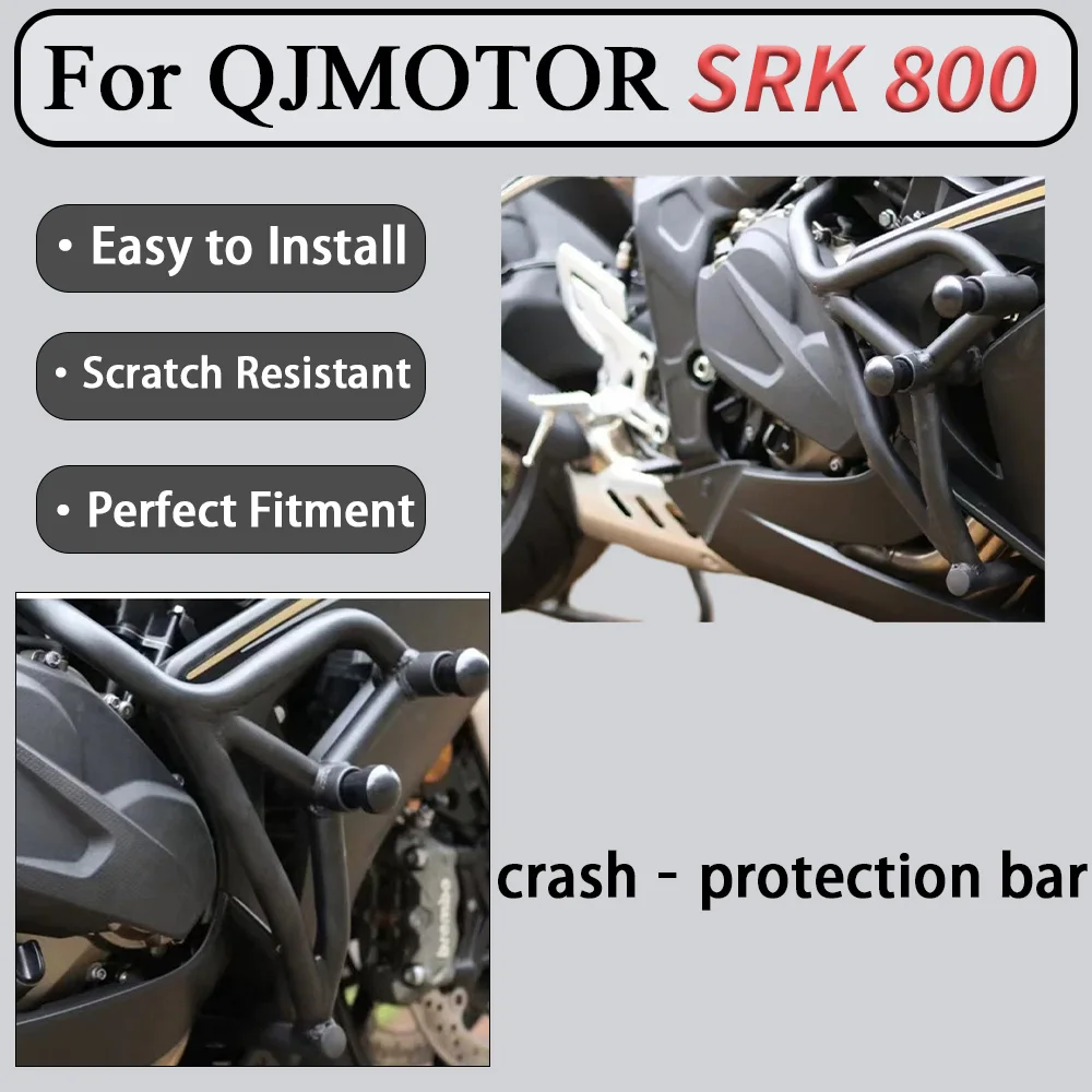 For QJMOTOR SRK800 Crash Bar Spring-Buffered Competition-Style Hidden-Screw Design Flexible Force Dissipation via Spring Sliders