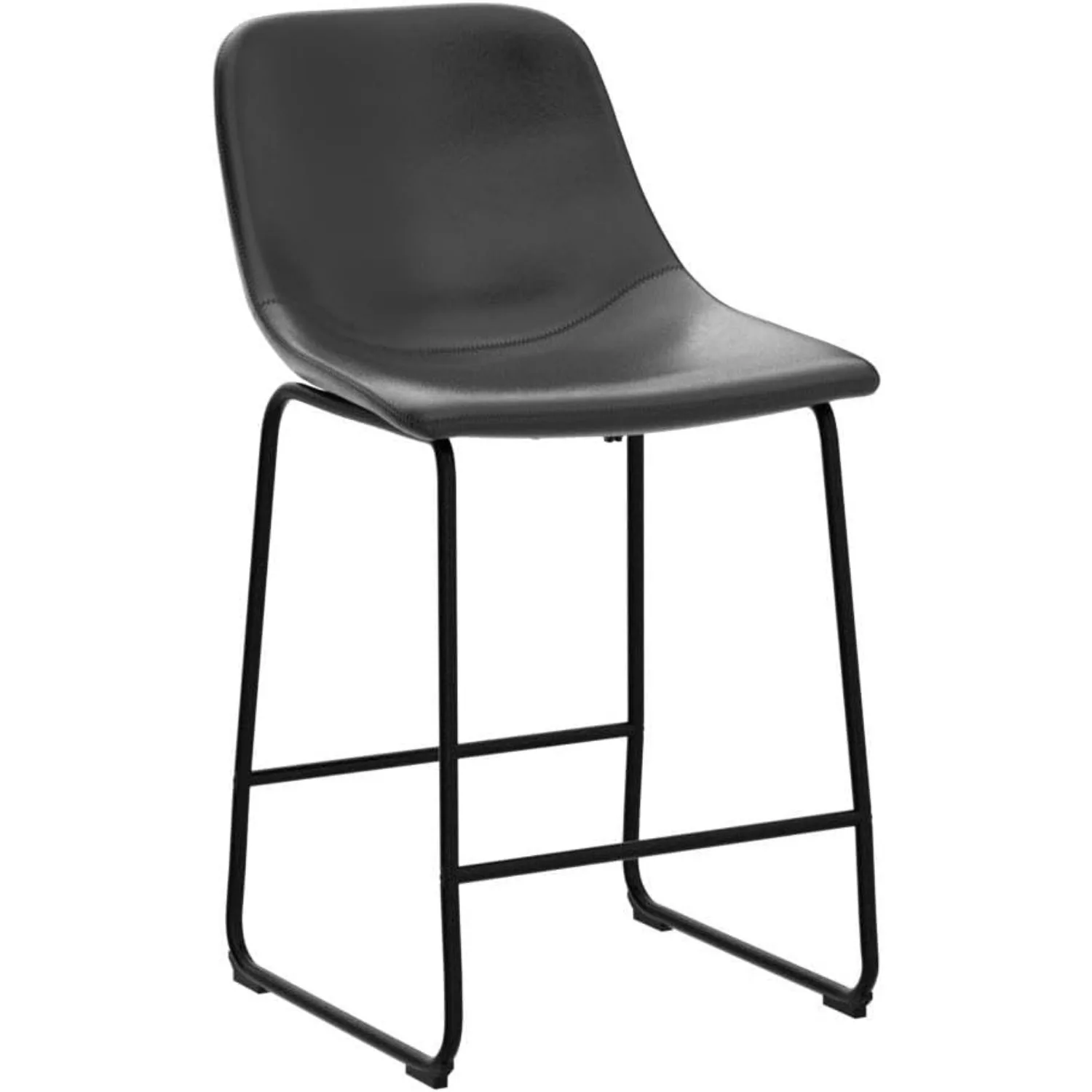 Juego de 2 sillas de comedor, taburetes sin brazos con altura de mostrador y respaldo de hasta 500 libras para el hogar, cocina, comedor, negro