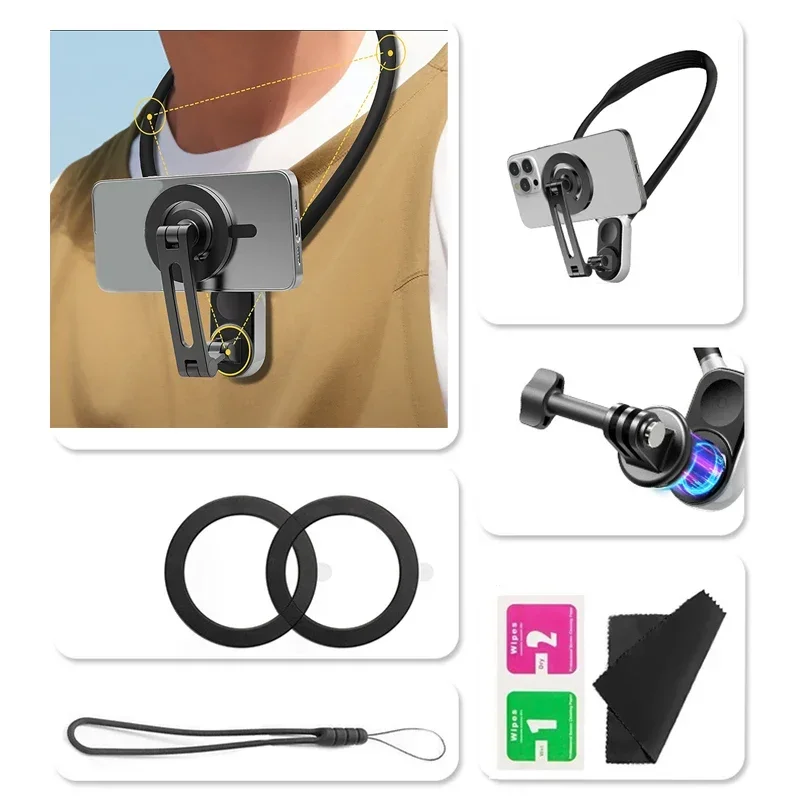 

Neck Hold Mount Chest Mount for GoPro Hero 13 12 11 10 9 8 7 Insta360 DJI Osmo Action Silicone Action Camera Accessories