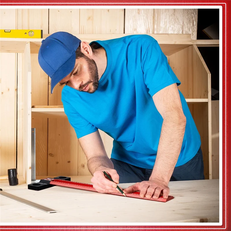 

Classy-Precision Marking T Ruler Woodworking Scriber T Square Ruler For Carpenter Work 2 Pcs