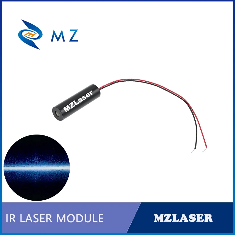 Compact Infrared Line Laser Diode Module 850nm D12mm 50mW 100mW 150mW 3V 5V 12V 24V High-Accuracy Industrial Grade Line Laser