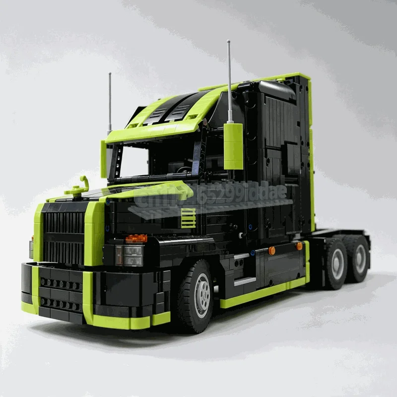 2287PCS 1:17 6x4 Heavy Semi Truck MOC Technical Building Blocks Big Rig Tractor Cab Functional Steering Brick Display Toy Gift