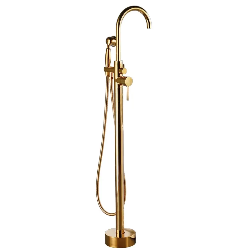 

Gold floor-to-ceiling faucet wall-to-wall water inlet vertical bathtub shower hot and cold vertical floor-to-ceiling basin fauce