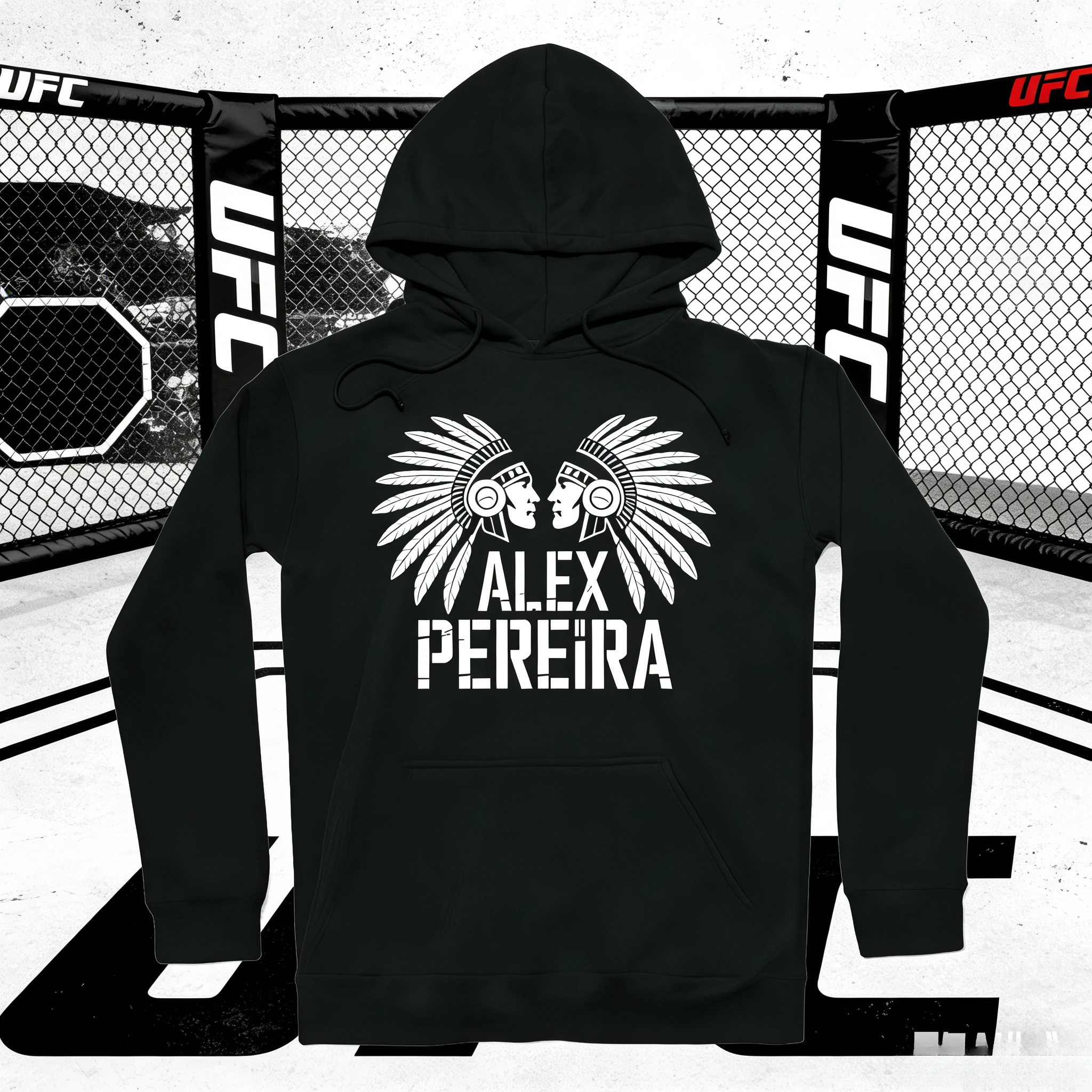 UFC Alex Pereira Collection - 2026 Autumn/Winter Pure Cotton 100% Printed Comfortable Hoodie - Suitable for Both Men and Women