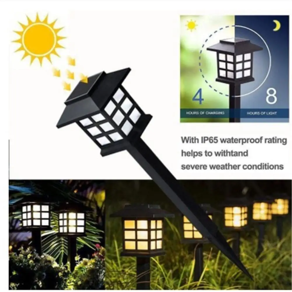 Outdoor Color-Changing Solar Pathway Lights, luz impermeável, Jardim Lights, Yard Decor, Paisagem, 1 Pc