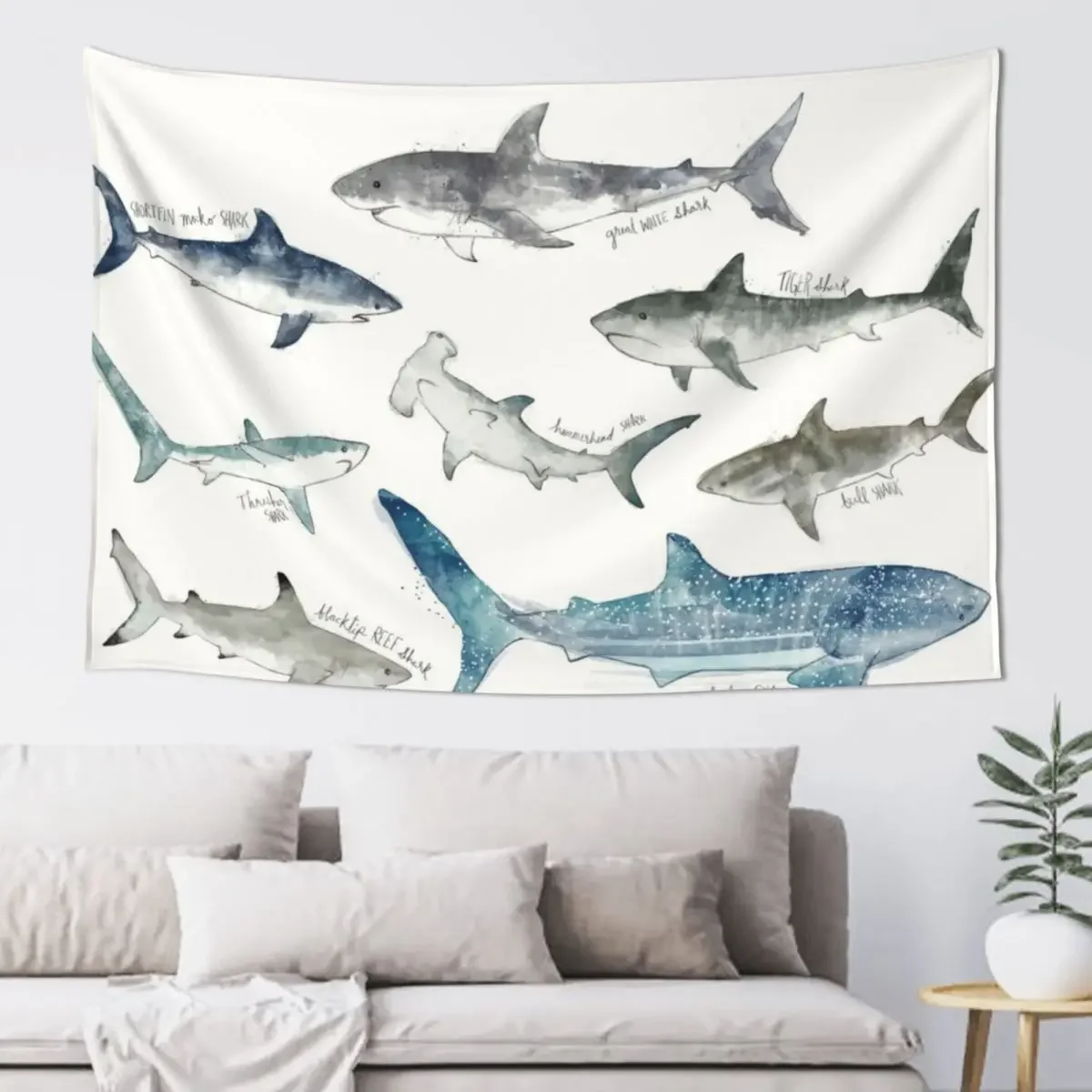 Sharks - Landscape Format Tapestry Decoration For Home Decoration For Rooms Tapestry