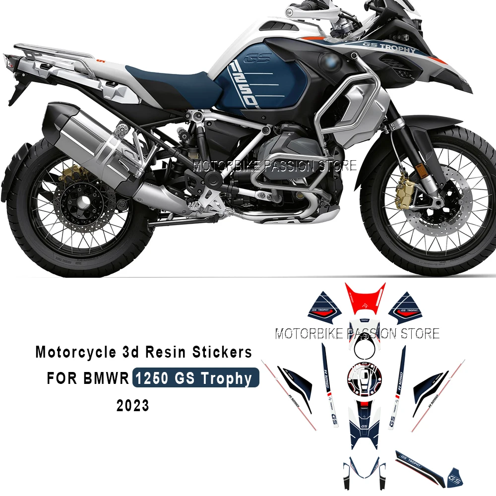 

Motorcycle Accessories, Waterproof Sticker, Motorcycle Sticker Kit, 3D Resin Protective Sticker for BMW R 1250 GS Trophy 2023