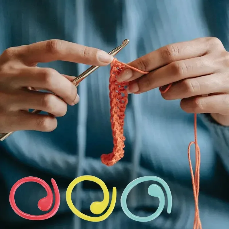 20/50/100 Stück Metall-Maschenmarkierer Spiralförmige Häkelmarkierer Mehrfarbige Häkel-Verschlussmarkierer zum Stricken und Häkeln