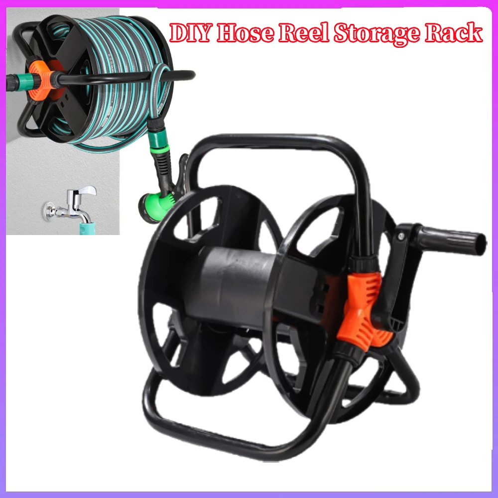 رف تخزين أنابيب المياه مقاوم للتآكل بذراع واحد، خرطوم سقي، بكرة لف لتخزين خرطوم المرآب المنزلي