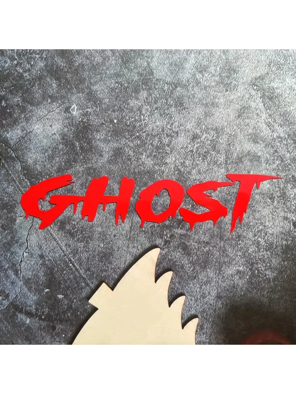 AliExpress NONE 1PC "GHOST" Graffiti-Style Waterproof Vinyl Sticker, Multicolor Decal for Car, Bike & Helmet Decor