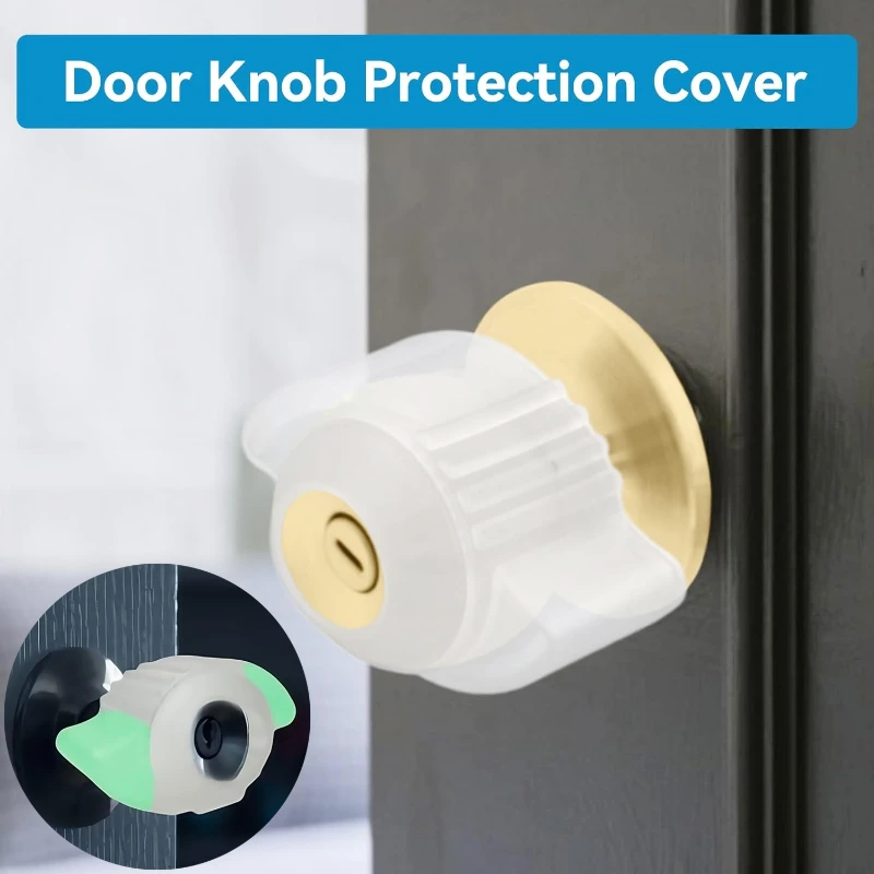 Transparent Silicone Spherical Door Handle Protector luminous Bumper crash pad Doors Knob Cover Grip Non Slip Arthritis Doorknob