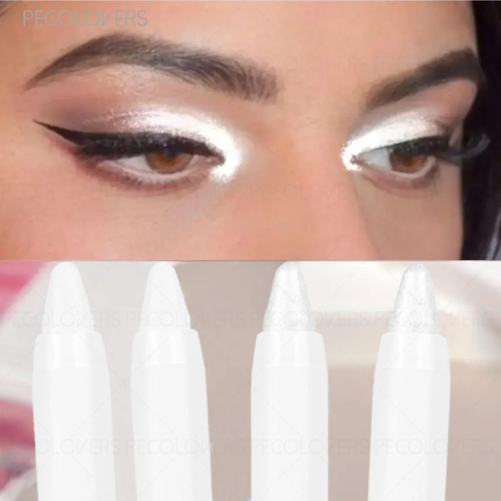 1 Pc Shiny Eyeshadow Pen Highlighter, Shimmer Highlight Stick, Brightening Eye Cheek Glitter Eye Makeup, Bold Eye Makeup Look