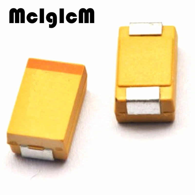 Mcigicm 20pcs d 7343-31 100uf 10v smdアングルコンデンサ