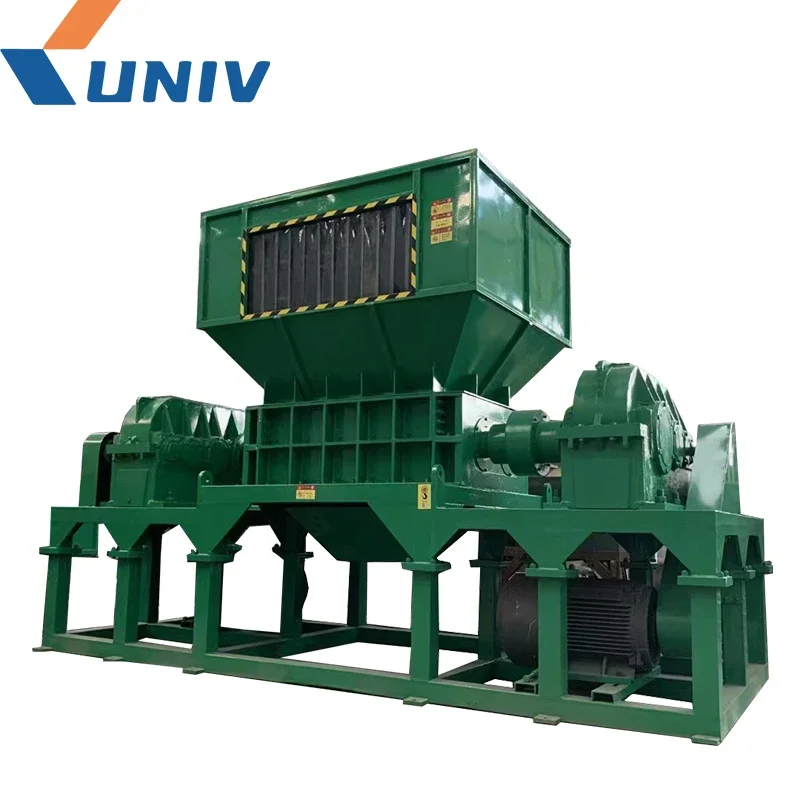 Detachable Univ Blade Double Shaft Scrap Metal Shredder  For Recycling Metal Scraps / Used Tires / Solid Waste / Plastic / Wood