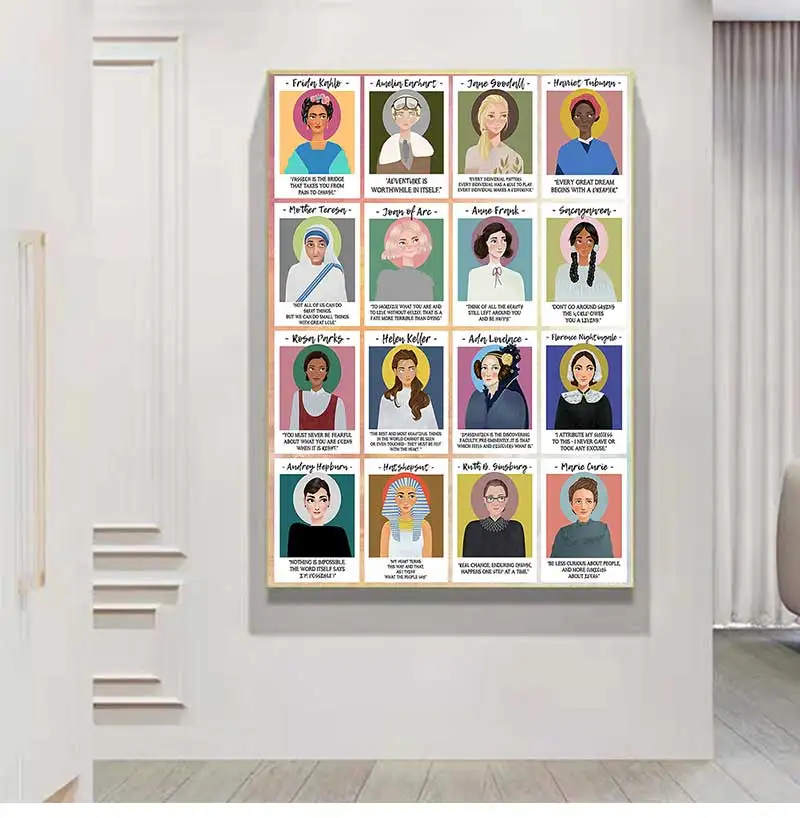ملصق وطباعة الرسم على لوحات القماش الجدارية الشمال الملصقات يطبع صور لغرفة المعيشة المرأة العظمى في التاريخ #1