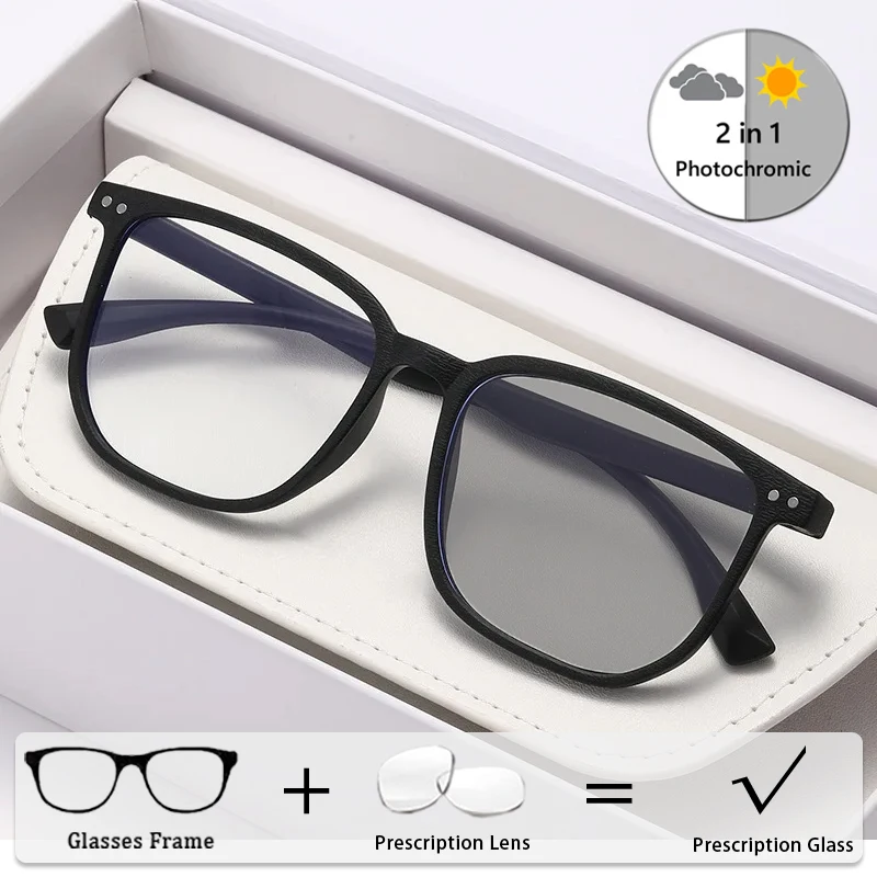 

Square-Frame Anti-Blue Light Prescription Glasses Eye-Protecting High-Definition Customized Eyewear Fashion Optical Lenses