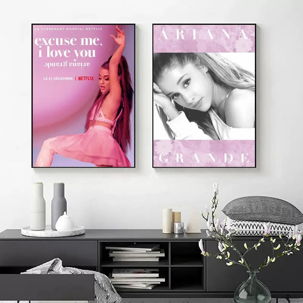 1pc Music Art Poster Ariana Grande Poster Paper Print Home Bedroom Entrance Bar Cafe Art Painting Decoration