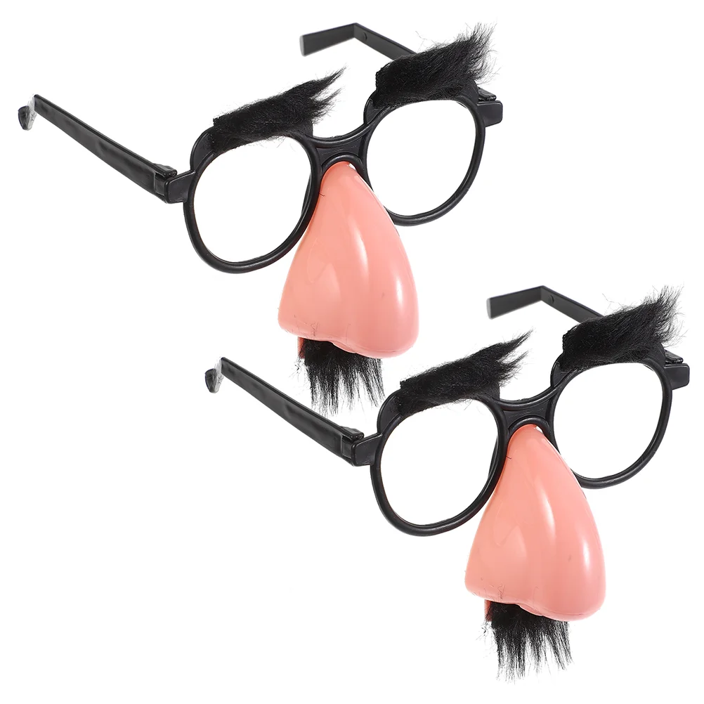2 Pcs Beard Glasses Toys Carnival Eyewear Easter Eyeglasses Halloween Funny Sunglasses for Adults Creepy