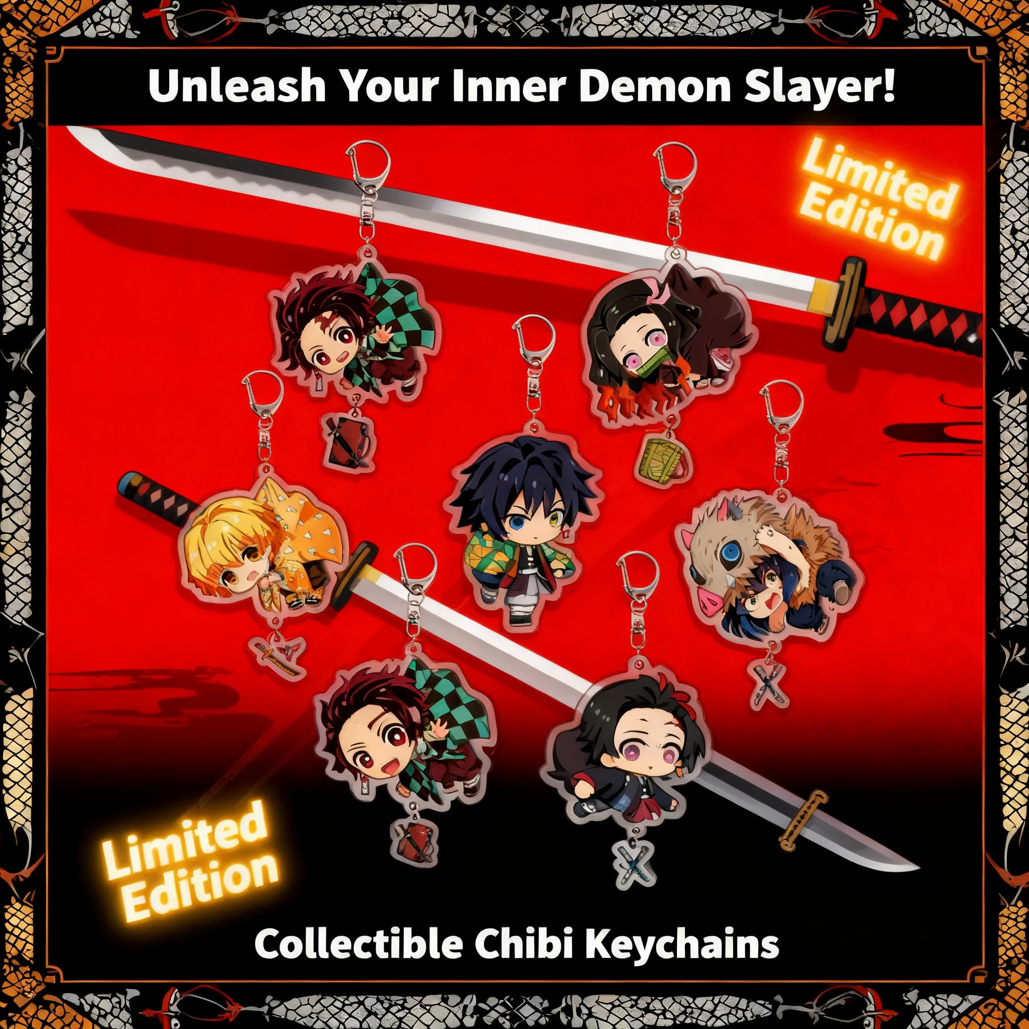 

Акриловый брелок-подвеска Demon Slayer Kimetsu no Yaiba с Танджиро и Незуко, аниме-атрибутика, аксессуары, дропшиппинг, готовый товар на складе