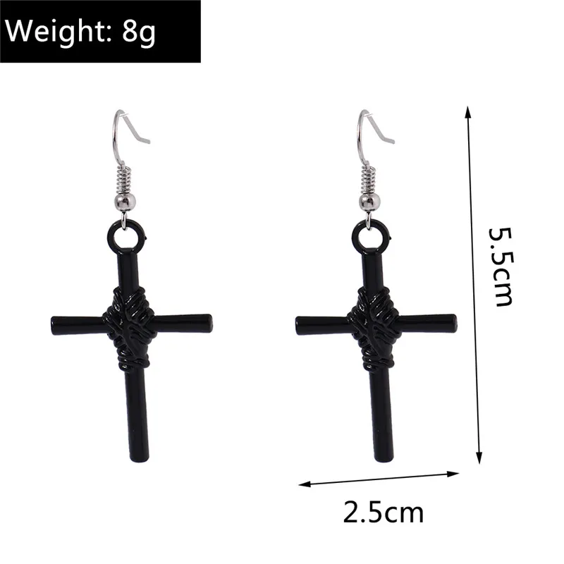 Aihua Große Steampunk Vintage Ägyptische Ankh-Kreuz-Ohrringe für Damen und Herren, Gothic Persönlichkeits-Ohrringe für Damen und Herren, Schmuck – Detail 17